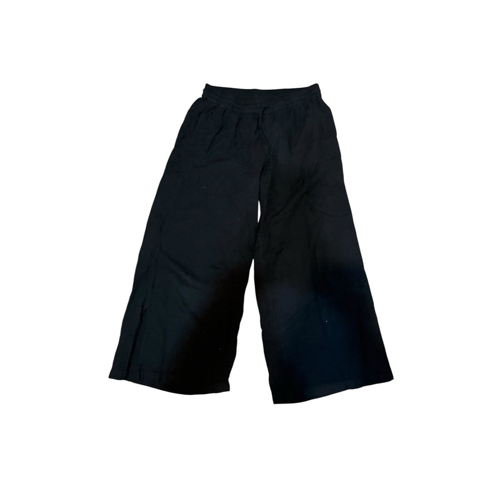 Pact Organic Coastal Gauze Wide Leg Pant Black Large